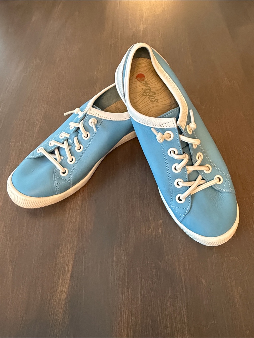 Softinos Ilsa light blue and white sneakers women size 40.